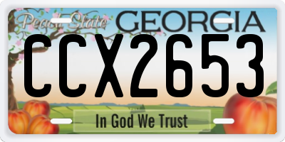 GA license plate CCX2653