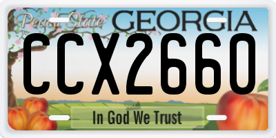 GA license plate CCX2660