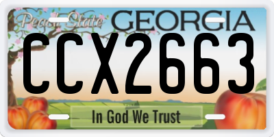 GA license plate CCX2663