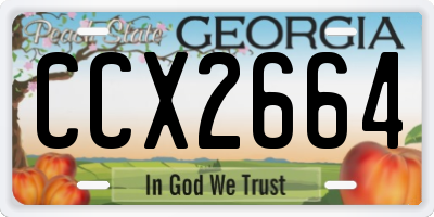 GA license plate CCX2664