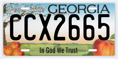 GA license plate CCX2665