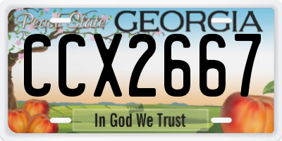 GA license plate CCX2667