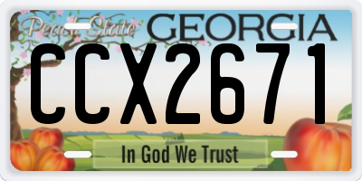 GA license plate CCX2671