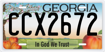 GA license plate CCX2672