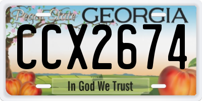 GA license plate CCX2674
