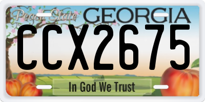 GA license plate CCX2675