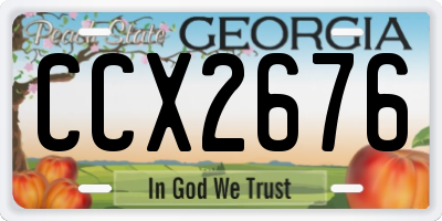 GA license plate CCX2676