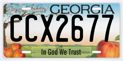 GA license plate CCX2677