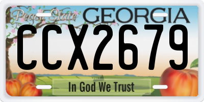 GA license plate CCX2679