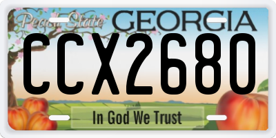 GA license plate CCX2680