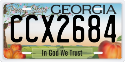 GA license plate CCX2684