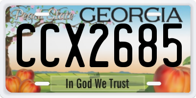 GA license plate CCX2685