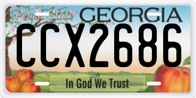 GA license plate CCX2686
