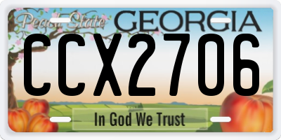 GA license plate CCX2706