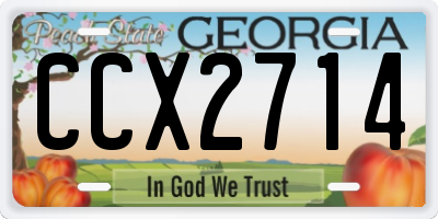 GA license plate CCX2714