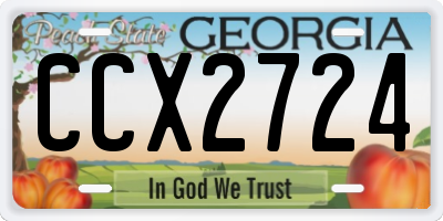 GA license plate CCX2724