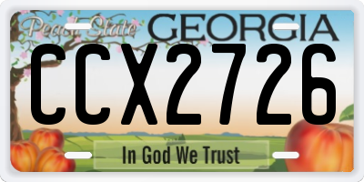 GA license plate CCX2726
