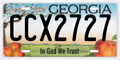 GA license plate CCX2727