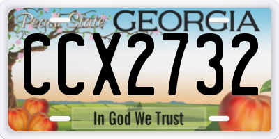 GA license plate CCX2732