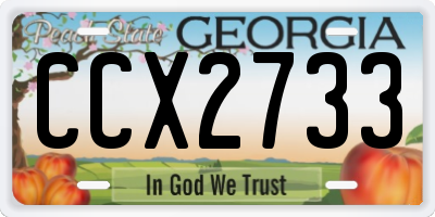 GA license plate CCX2733