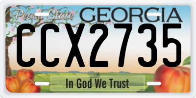 GA license plate CCX2735
