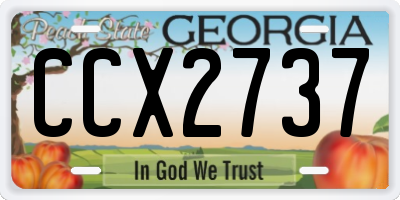 GA license plate CCX2737