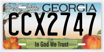 GA license plate CCX2747