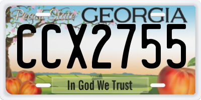 GA license plate CCX2755
