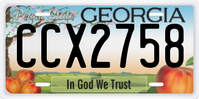 GA license plate CCX2758