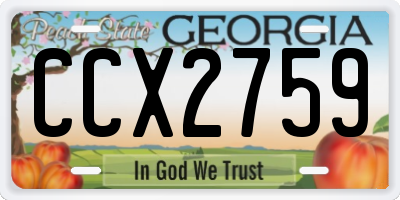 GA license plate CCX2759