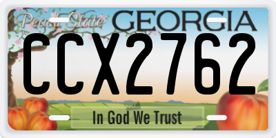 GA license plate CCX2762