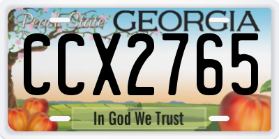 GA license plate CCX2765