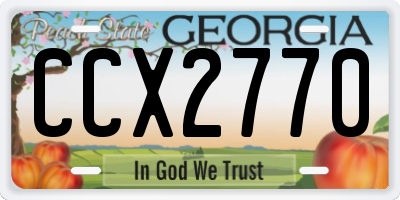 GA license plate CCX2770