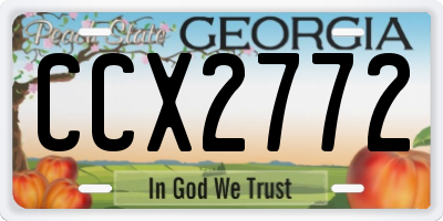 GA license plate CCX2772