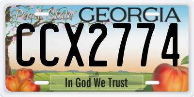 GA license plate CCX2774