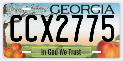 GA license plate CCX2775