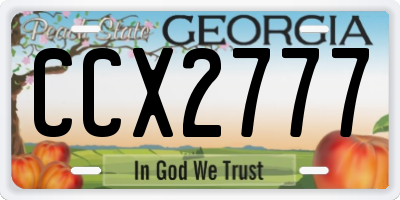 GA license plate CCX2777