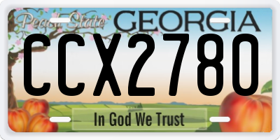 GA license plate CCX2780