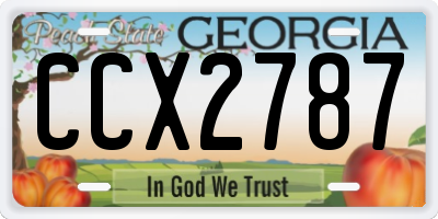GA license plate CCX2787
