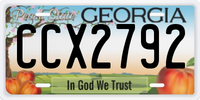 GA license plate CCX2792