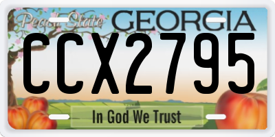 GA license plate CCX2795