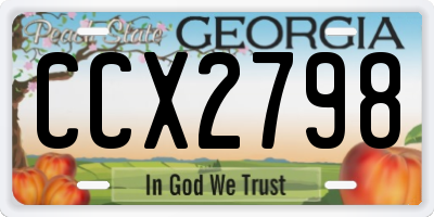 GA license plate CCX2798