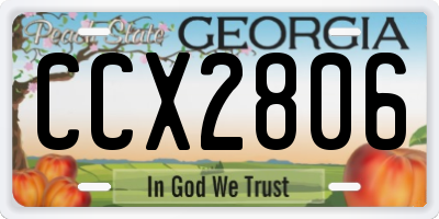 GA license plate CCX2806