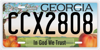 GA license plate CCX2808