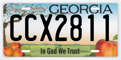 GA license plate CCX2811