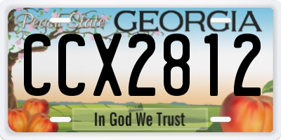 GA license plate CCX2812