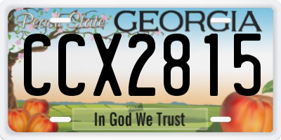 GA license plate CCX2815