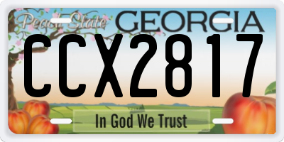 GA license plate CCX2817