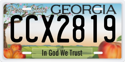 GA license plate CCX2819