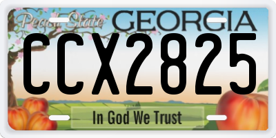 GA license plate CCX2825